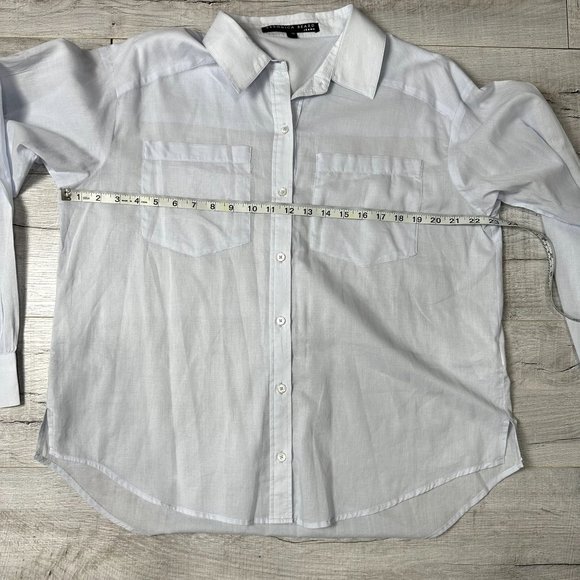 Veronica Beard Light Blue Button Up Shirt Womens Size L 100% Cotton - Picture 8 of 10